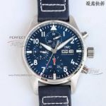 Perfect Copy IWS Factory IWC Pilot Blue Dial 41mm Quick Release Leather Strap 